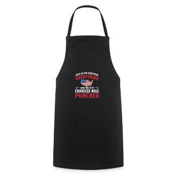 This is a cordless hole puncher - Cooking Apron - black - Front - AI Model Male 185 dark (185cm)