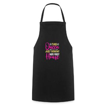 La reine achète un propriétaire de maison - Tablier de cuisine - noir - Devant - AI Model Male 185 dark (185cm)