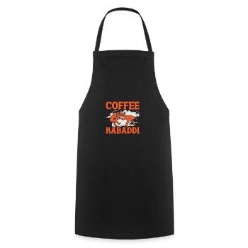 Coffee and Kabaddi Indian Game Team Sports - Cooking Apron - black - Front - AI Model Male 185 dark (185cm)