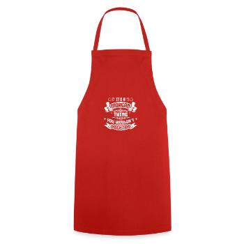 Morgan Thing Funny Saying - Cooking Apron - red - Front - AI Model Male 185 dark (185cm)