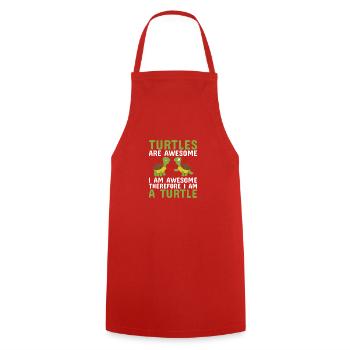 Tortues - Tortue de mer - Hawaïenne - Tablier de cuisine - rouge - Devant - AI Model Male 185 dark (185cm)