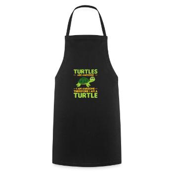 Tortues - Tortue de mer - Hawaïenne - Tablier de cuisine - noir - Devant - AI Model Male 185 dark (185cm)