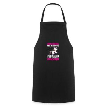 Les licornes sont géniales, je suis une licorne - Tablier de cuisine - noir - Devant - AI Model Male 185 dark (185cm)