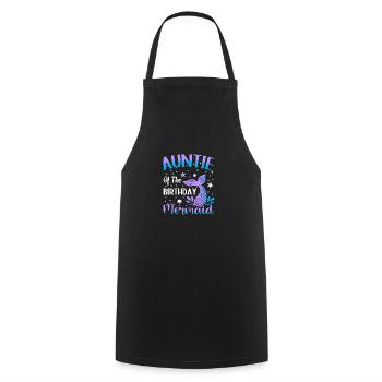 Artistic design "aunt the - Cooking Apron - black - Front - AI Model Male 185 dark (185cm)