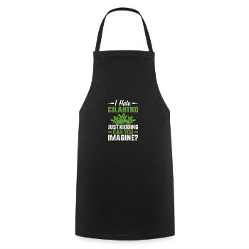 Coriandre coriandre que je déteste fraîche - Tablier de cuisine - noir - Devant - AI Model Male 185 dark (185cm)