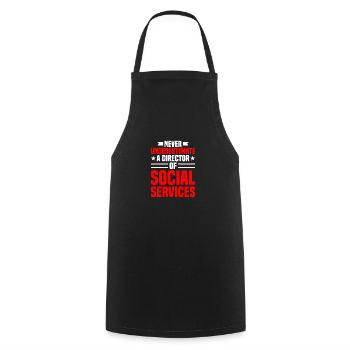 Unique artistic design on the theme - Cooking Apron - black - Front - AI Model Male 185 dark (185cm)