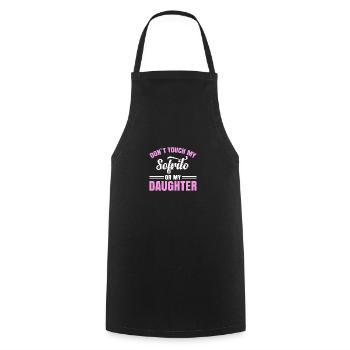 Design « Ne touchez pas à mon Sofrito ou à ma fille » - Tablier de cuisine - noir - Devant - AI Model Male 185 dark (185cm)
