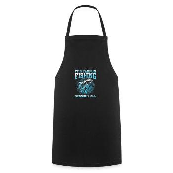 Pêche au tarpon Pêche aux espèces de poissons d’eau douce - Tablier de cuisine - noir - Devant - AI Model Male 185 dark (185cm)
