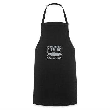 Pêche au tarpon Pêche aux espèces de poissons d’eau douce - Tablier de cuisine - noir - Devant - AI Model Male 185 dark (185cm)