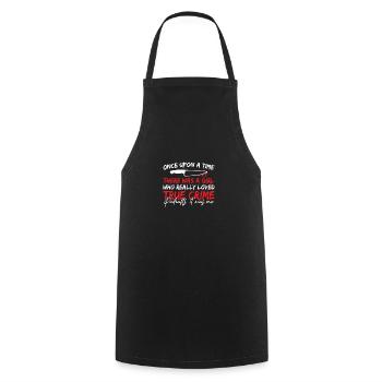 Il était une fois un amoureux du vrai crime - Tablier de cuisine - noir - Devant - AI Model Male 185 dark (185cm)