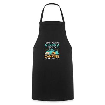 Camping for Men Alcohol and Camping - Cooking Apron - black - Front - AI Model Male 185 dark (185cm)