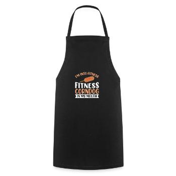 Hot Dog Costume Camping Outfit - Cooking Apron - black - Front - AI Model Male 185 dark (185cm)