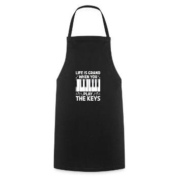 Piano Klavier Pianiste - Tablier de cuisine - noir - Devant - AI Model Male 185 dark (185cm)