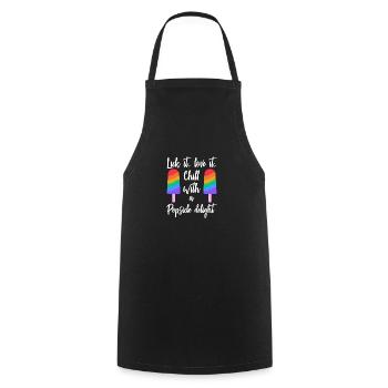 Glace d’été Popsicle Drôle Crème Glacée Plage Pool Party - Tablier de cuisine - noir - Devant - AI Model Male 185 dark (185cm)