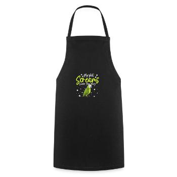 Green Monk Actor Quaker Conure Parrots - Cooking Apron - black - Front - AI Model Male 185 dark (185cm)