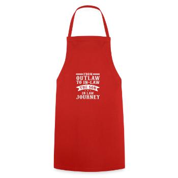 Favorite son: father, mother, mother-in-law - Cooking Apron - red - Front - AI Model Male 185 dark (185cm)