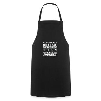 Fils préféré : père, mère, belle-mère - Tablier de cuisine - noir - Devant - AI Model Male 185 dark (185cm)