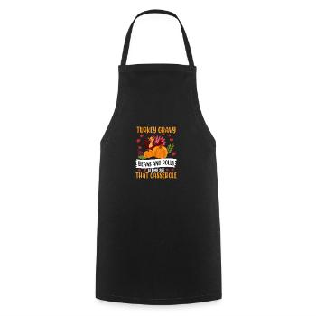 Trruthahn Thanksgiving Lustig Design - Kochschürze - Schwarz - Vorne - AI Model Male 185 dark (185cm)