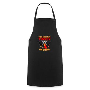 Trruthahn Thanksgiving Lustig Design - Kochschürze - Schwarz - Vorne - AI Model Male 185 dark (185cm)