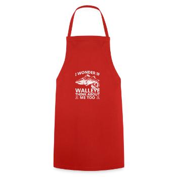 Walleye Zander Fishing Fisherman Angler - Cooking Apron - red - Front - AI Model Male 185 dark (185cm)