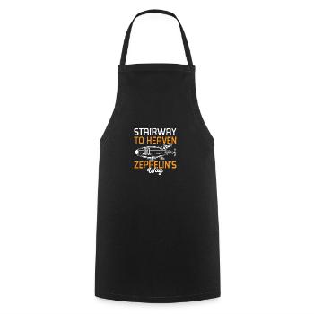 Vintage Zeppelin Airship 70 Years - Cooking Apron - black - Front - AI Model Male 185 dark (185cm)