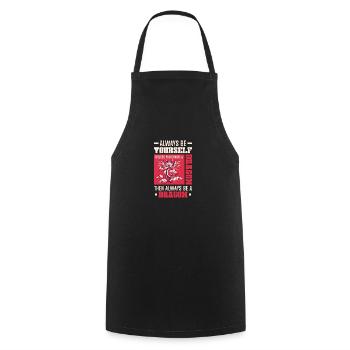 Drachen Drachendesign Sei immer du selbst - Kochschürze - Schwarz - Vorne - AI Model Male 185 dark (185cm)