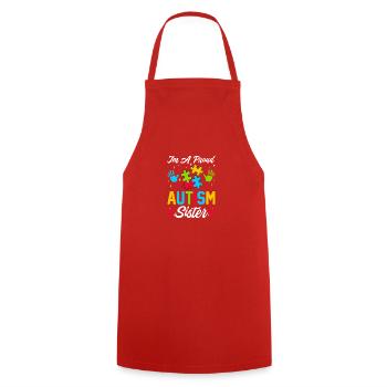 Time for my baptism First Communion - Cooking Apron - red - Front - AI Model Male 185 dark (185cm)