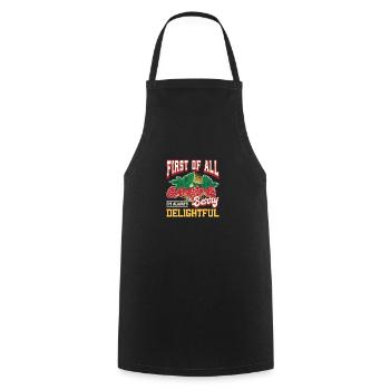 Baies adorables amateurs de fraises - Tablier de cuisine - noir - Devant - AI Model Male 185 dark (185cm)