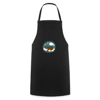 Paresseux Chillen nuages Cadeau - Tablier de cuisine - noir - Devant - AI Model Male 185 dark (185cm)