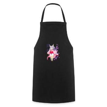 Anime cat girl kawaii girl japanese anime - Cooking Apron - black - Front - AI Model Male 185 dark (185cm)