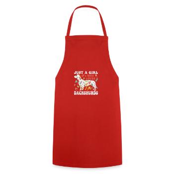 Teckel à poil rugueux - Tablier de cuisine - rouge - Devant - AI Model Male 185 dark (185cm)