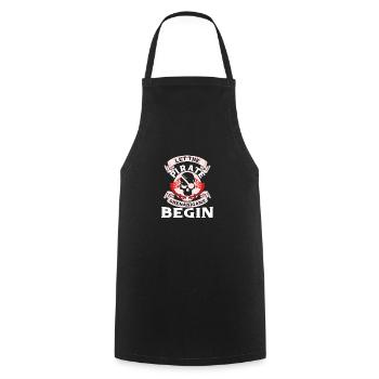 Corsaire de partie de crâne de pirate enfants - Tablier de cuisine - noir - Devant - AI Model Male 185 dark (185cm)