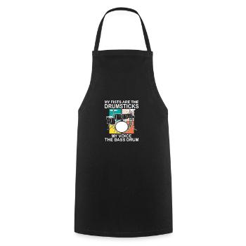 Batteur Drumsticks Drums Musicien - Tablier de cuisine - noir - Devant - AI Model Male 185 dark (185cm)