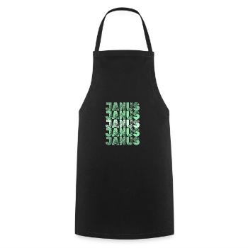 Surname First name Janus - Cooking Apron - black - Front - AI Model Male 185 dark (185cm)