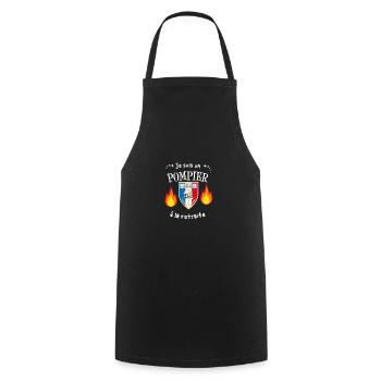 T-shirt je suis pompier a la retraite cadeau - Tablier de cuisine - noir - Devant - AI Model Male 185 dark (185cm)