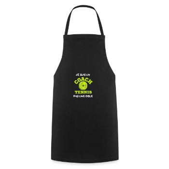 Je suis un coach tennis pas une cible cadeau - Tablier de cuisine - noir - Devant - AI Model Male 185 dark (185cm)