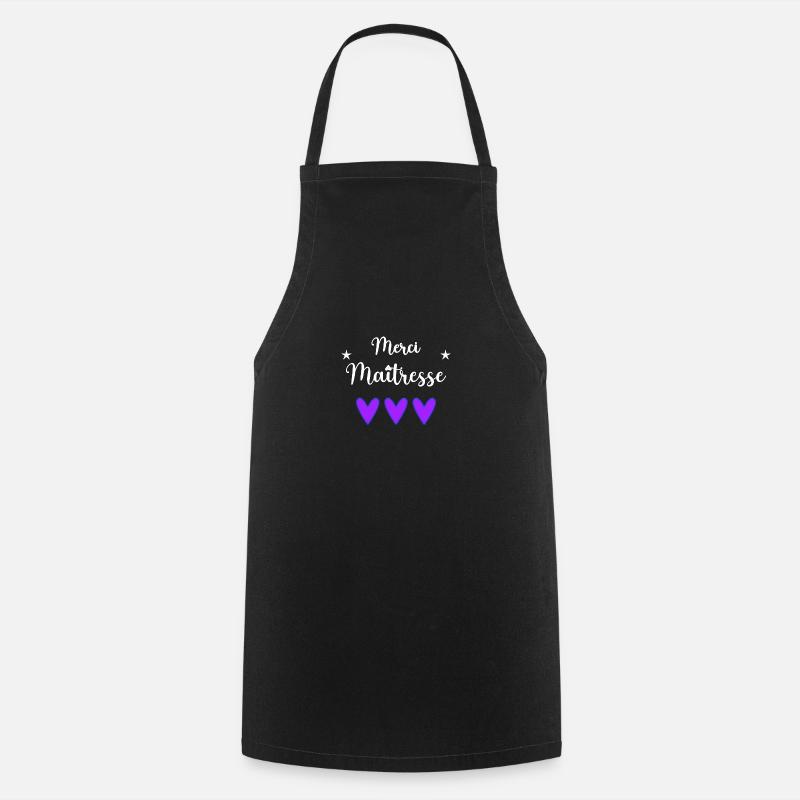 MAÎTRESSE. MAITRE. MERCI. MERCI MAÎTRESSE - Tablier de cuisine - noir