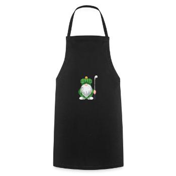GOLF GNOME DWARF FUNNY KAROW GOLF CLUB MOTIFS - Cooking Apron - black - Front - AI Model Male 185 dark (185cm)