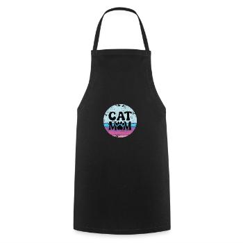 MAMAN MAMAN MAMAN CHATS PUSSY MEOW SHIRT DISANT MOTIF - Tablier de cuisine - noir - Devant - AI Model Male 185 dark (185cm)