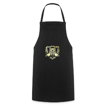 Wolf Boxer - Cooking Apron - black - Front - AI Model Male 185 dark (185cm)
