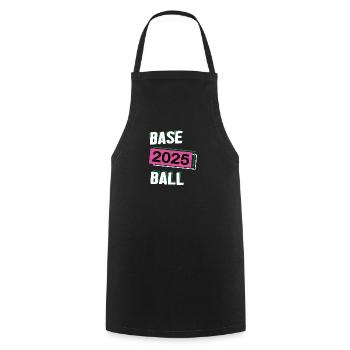 Baseball Baseballerin Team Turnier Mannschaft 2025 - Kochschürze - Schwarz - Vorne - AI Model Male 185 dark (185cm)