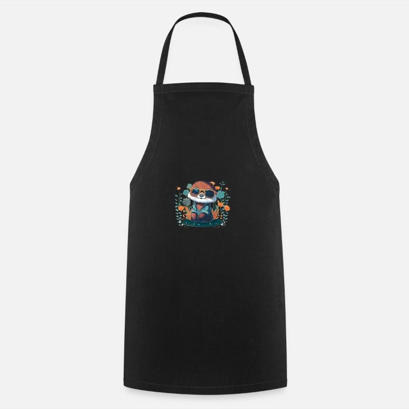 Fleurs de loutre bébé – Loutre - Tablier de cuisine - noir