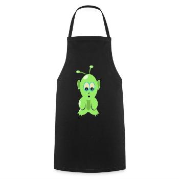 T-shirt martien, pour alien et OVNI fan - Tablier de cuisine - noir - Devant - AI Model Male 185 dark (185cm)