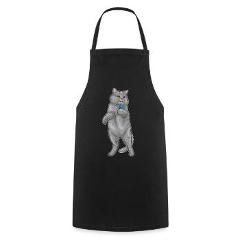 Katze Dart Dartpfeil - Kochschürze - Schwarz - Vorne - AI Model Male 185 dark (185cm)