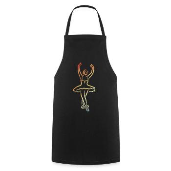 Ballerina Sketch Vintage Look - Cooking Apron - black - Front - AI Model Male 185 dark (185cm)