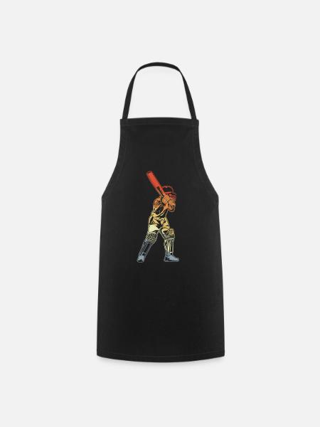 Retro Cricket Batter - Kochschürze - Schwarz