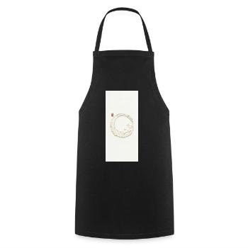 Lächelnder Zen Enso Kreis - Kochschürze - Schwarz - Vorne - AI Model Male 185 dark (185cm)