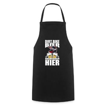 Drôle de dicton : La bière pour motocross, c’est pourquoi je suis ici - Tablier de cuisine - noir - Devant - AI Model Male 185 dark (185cm)