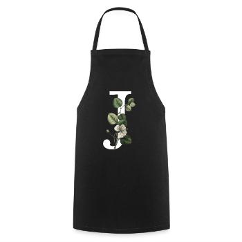 Letter J Green Botany - Cooking Apron - black - Front - AI Model Male 185 dark (185cm)