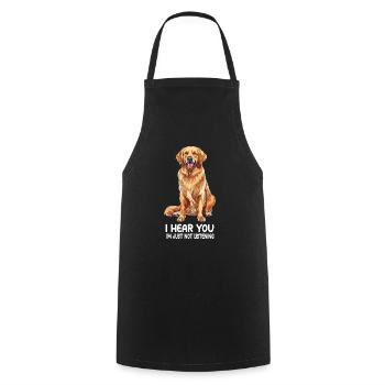 Golden Retriever - Cooking Apron - black - Front - AI Model Male 185 dark (185cm)